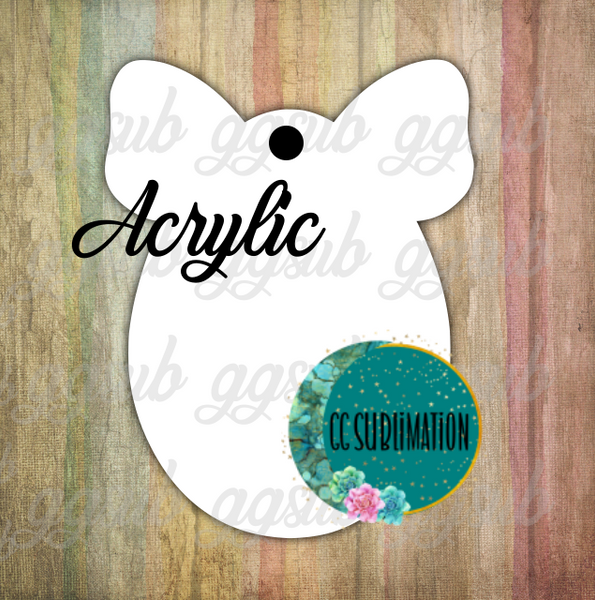 Acrylic- Egg with bow- With or Without Hole - Sublimation Acrylic