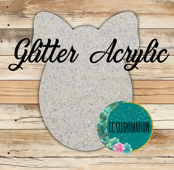 Glitter Acrylic - Egg with bow- With or Without Hole - Sublimation Acrylic