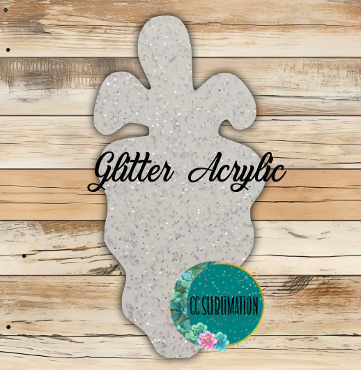 Glitter Acrylic - Wavy carrot - With or Without Hole - Sublimation Acrylic