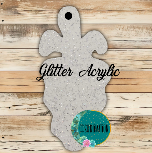 Glitter Acrylic - Wavy carrot - With or Without Hole - Sublimation Acrylic