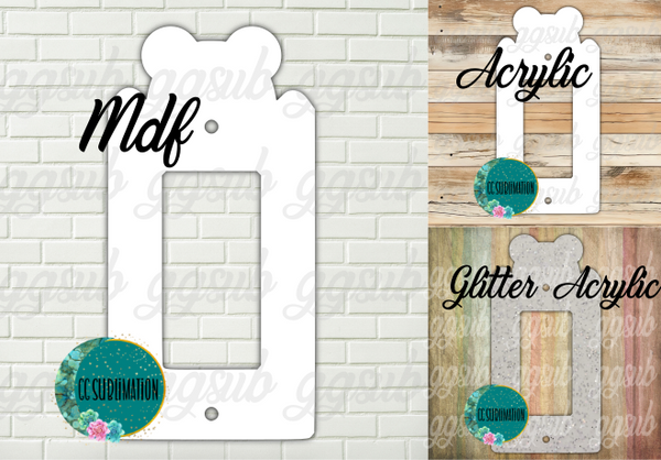 THREE OPTIONS- Teddy bear peeking - Light ROCKER Cover Sublimation