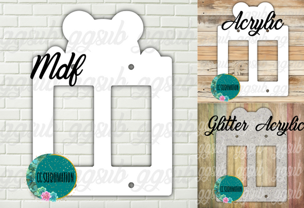 THREE OPTIONS- Teddy bear peeking - Double Light ROCKER Cover Sublimation