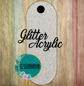 Glitter Acrylic - Oval bar  - With or Without Hole - Sublimation Acrylic