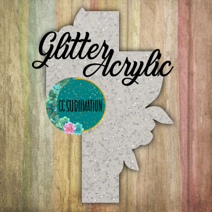 Glitter Acrylic- Floral cross- 10 or 20 count 1.5 & 2 inch size( FOR BADGE REELS)