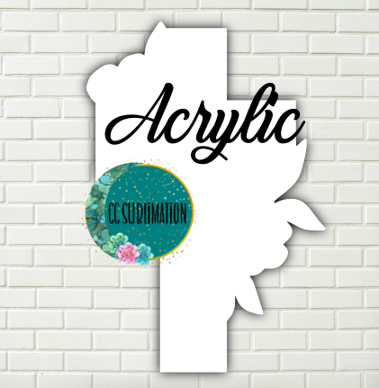 Acrylic- Floral cross- With or Without Hole - Sublimation Acrylic
