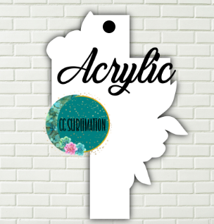 Acrylic- Floral cross- With or Without Hole - Sublimation Acrylic