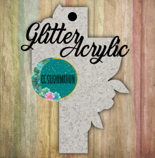Glitter Acrylic - Floral cross- With or Without Hole - Sublimation Acrylic