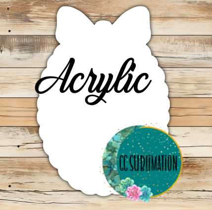 Acrylic- Scalloped oval with bow- With or Without Hole - Sublimation Acrylic