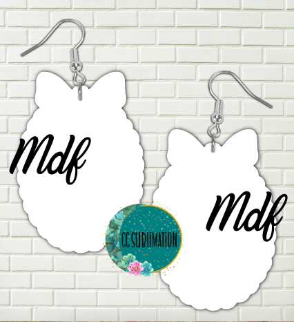 MDF - Scalloped oval with bow - earrings 2 sizes to choose from
