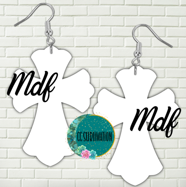 MDF - Fancy cross - earrings 2 sizes to choose from