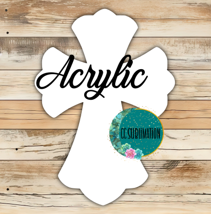 Acrylic- Fancy cross- With or Without Hole - Sublimation Acrylic