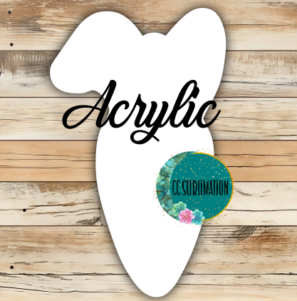 Acrylic- Bunny carrot- With or Without Hole - Sublimation Acrylic