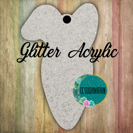 Glitter Acrylic -Bunny carrot - With or Without Hole - Sublimation Acrylic