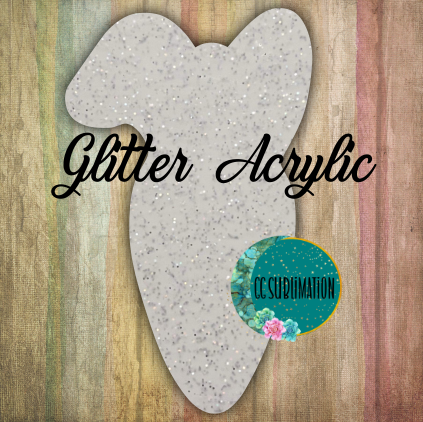 Glitter Acrylic -Bunny carrot - With or Without Hole - Sublimation Acrylic