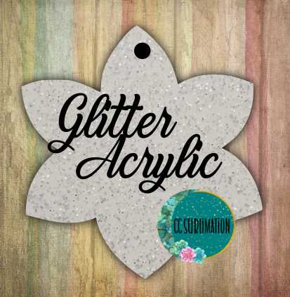 Glitter Acrylic -Daffodil - With or Without Hole - Sublimation Acrylic