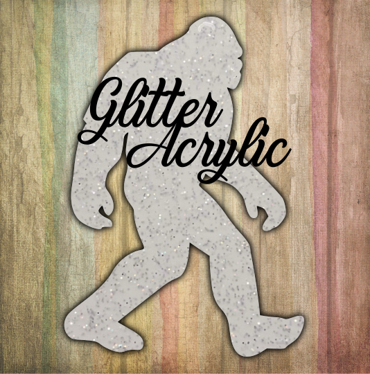 Glitter Acrylic -Big foot - With or Without Hole - Sublimation Acrylic