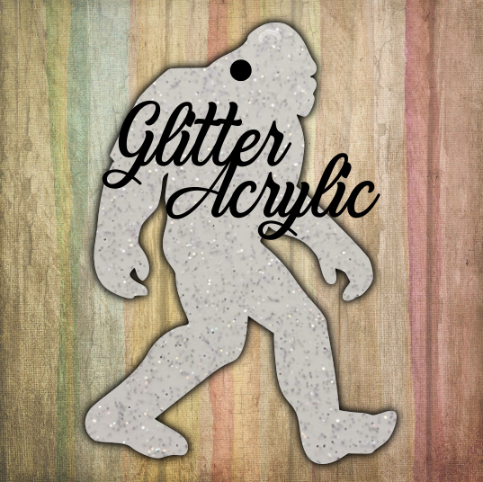 Glitter Acrylic -Big foot - With or Without Hole - Sublimation Acrylic