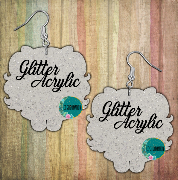 Glitter Acrylic- Doll - 5 & 10 pairs 1.5 & 2 inch size - Sublimation Acrylic