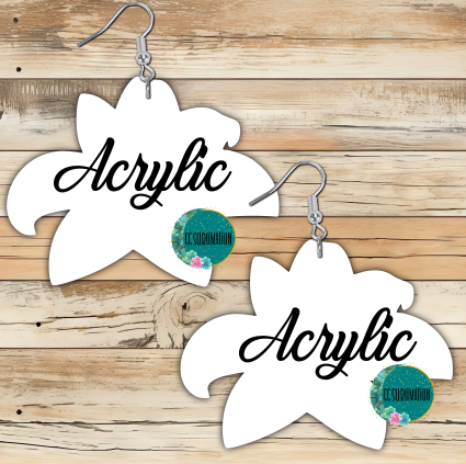 Acrylic - Lily flower - 5 & 10 pairs 1.5 & 2 inch size - Sublimation Acrylic