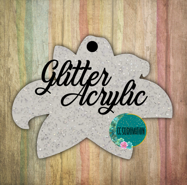 Glitter Acrylic -Lily flower - With or Without Hole - Sublimation Acrylic