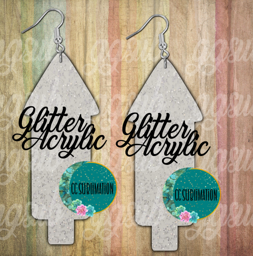 Glitter Acrylic- Firework - 5 & 10 pairs 1.5 & 2 inch size - Sublimation Acrylic