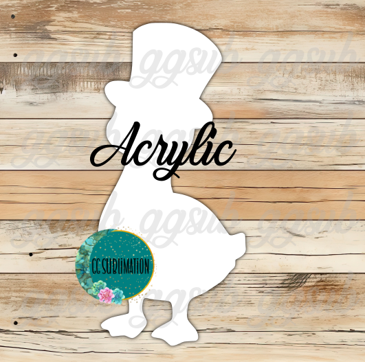Acrylic - Top hat goose- 10 or 20 count 1.5 & 2 inch size (FOR BADGE REELS)