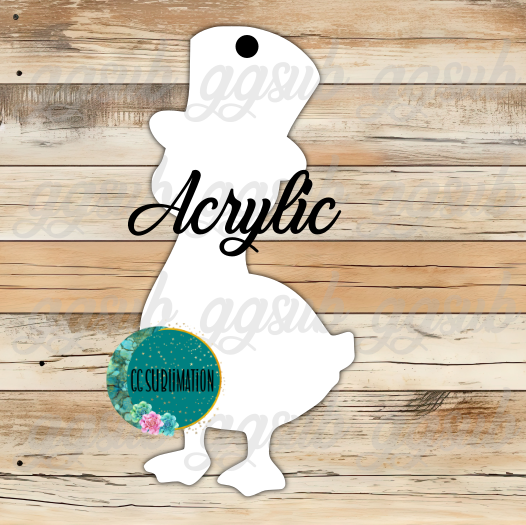 Acrylic- Top hat goose - With or Without Hole - Sublimation Acrylic