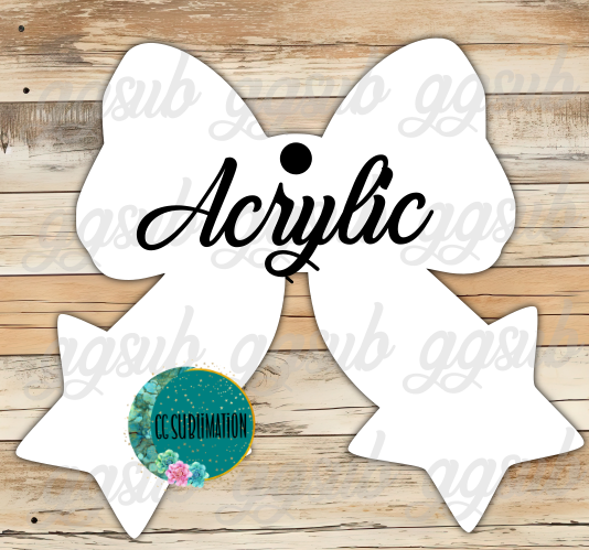 Acrylic- Star bow - With or Without Hole - Sublimation Acrylic