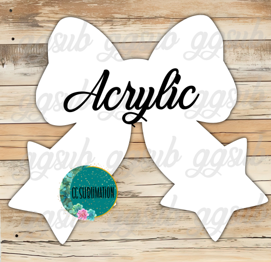 Acrylic- Star bow - With or Without Hole - Sublimation Acrylic