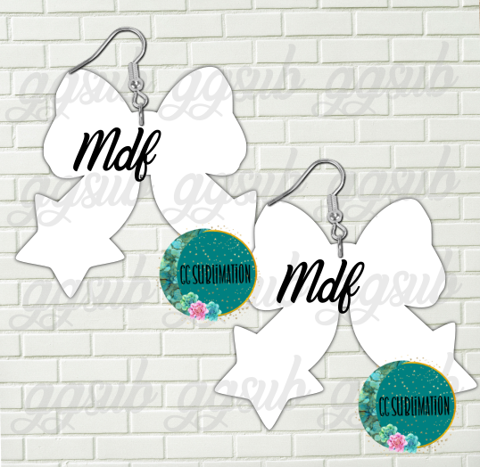 MDF - Star bow - earrings 2 sizes to choose from