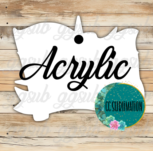 Acrylic- Lady crown and flag - With or Without Hole - Sublimation Acrylic