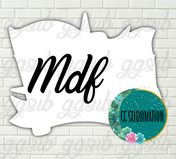 MDF - Lady crown and flag - With and WITHOUT holes