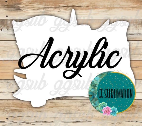 Acrylic- Lady crown and flag - With or Without Hole - Sublimation Acrylic