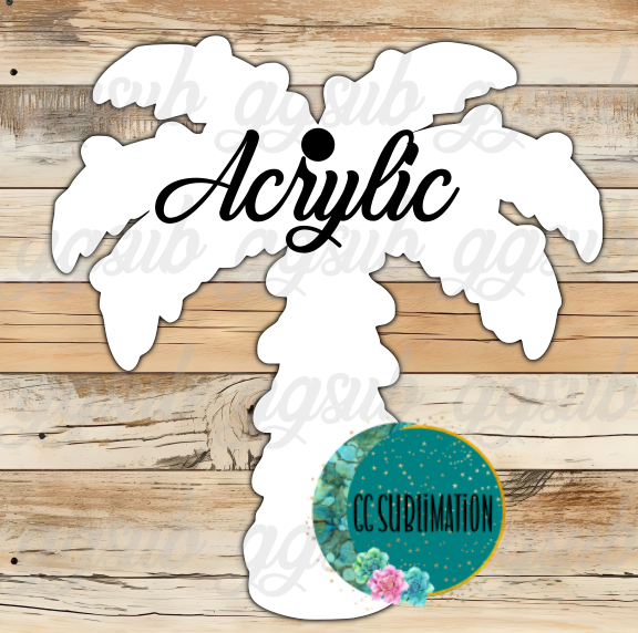 Acrylic-Palm tree with lights - With or Without Hole - Sublimation Acrylic
