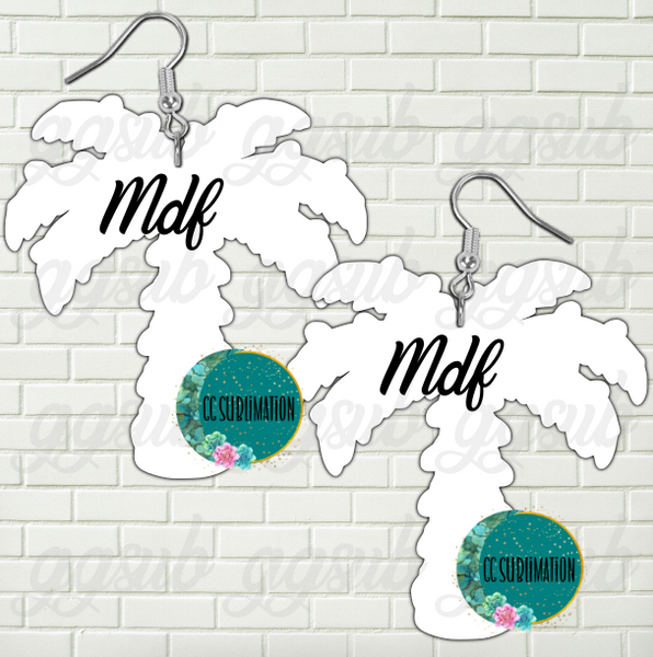 MDF - Palm tree with lights - earrings 2 sizes to choose from