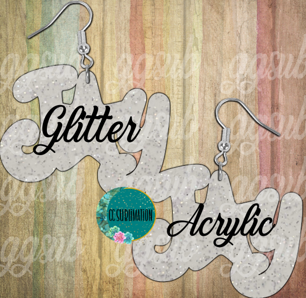 Glitter Acrylic- Starfish Joy- 5 & 10 pairs 1.5 & 2 inch size - Sublimation Acrylic
