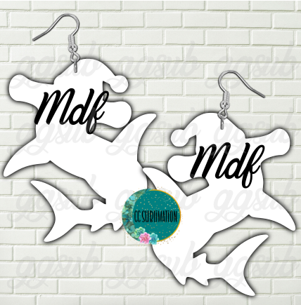 MDF - Hammer head Santa hat- earrings 2 sizes to choose from