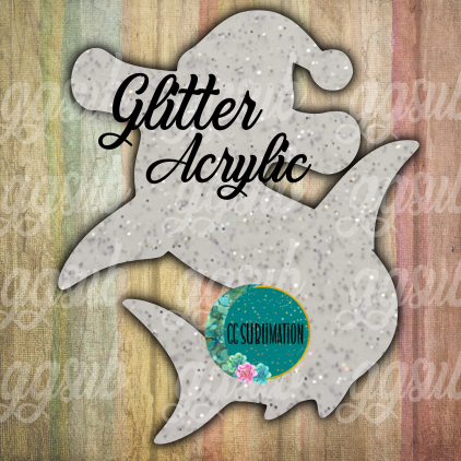 Glitter Acrylic- Hammer head Santa hat -  10 or 20 count 1.5 & 2 inch size( FOR BADGE REELS)