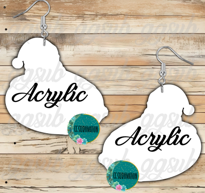 Acrylic - Santa float- 5 & 10 pairs 1.5 & 2 inch size - Sublimation Acrylic