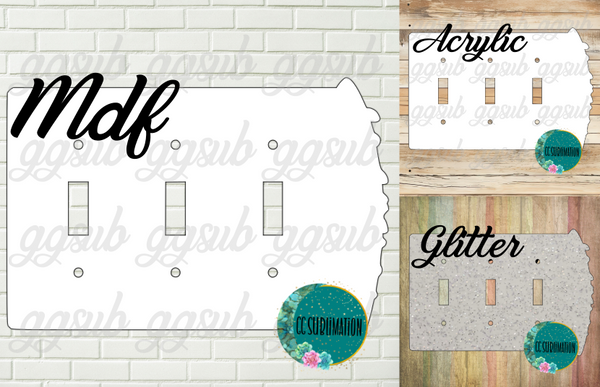 THREE OPTIONS- Surf board with lights - TRIPLE light switch Cover Sublimation