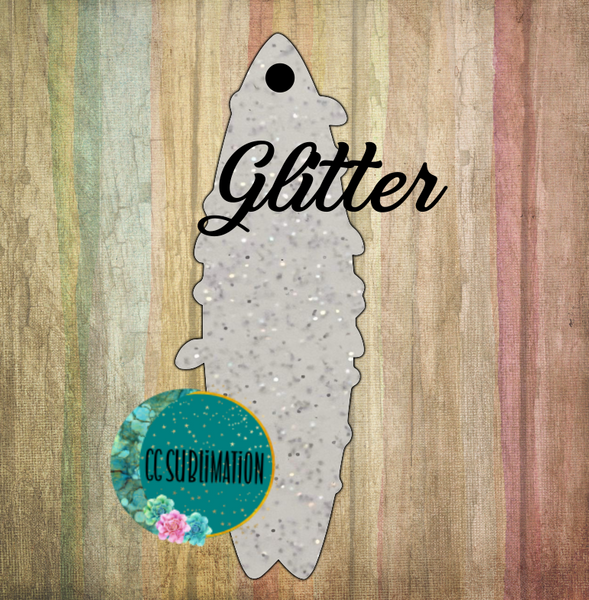 Glitter Acrylic -Surfboard with lights- With or Without Hole - Sublimation Acrylic