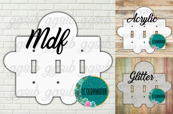 THREE OPTIONS- Gingerbread- TRIPLE light switch Cover Sublimation