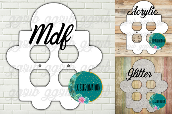 THREE OPTIONS- Gingerbread - DOUBLE outlet Cover Sublimation