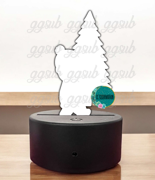 Acrylic- Bear with tree Base Blank - Sublimation Acrylic