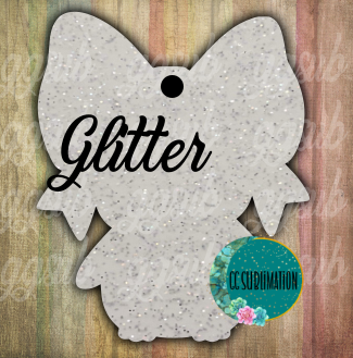 Glitter Acrylic - Penguin Bow - With or Without Hole - Sublimation Acrylic