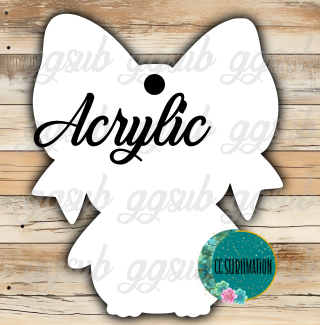 Acrylic- Penguin Bow- With or Without Hole - Sublimation Acrylic