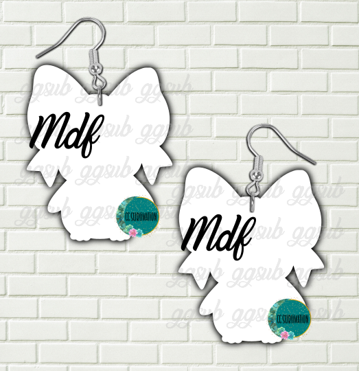 MDF -Penguin Bow earrings 2 sizes to choose from