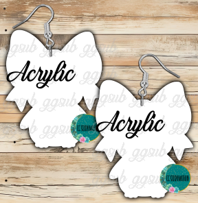 Acrylic - Penguin Bow - 5 & 10 pairs 1.5 & 2 inch size - Sublimation Acrylic