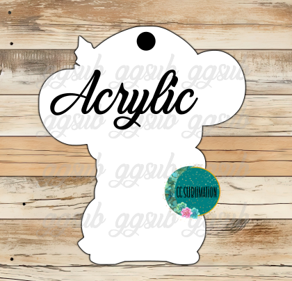 Acrylic- Christmas mouse- With or Without Hole - Sublimation Acrylic