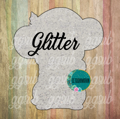 Glitter Acrylic - Christmas mouse- With or Without Hole - Sublimation Acrylic